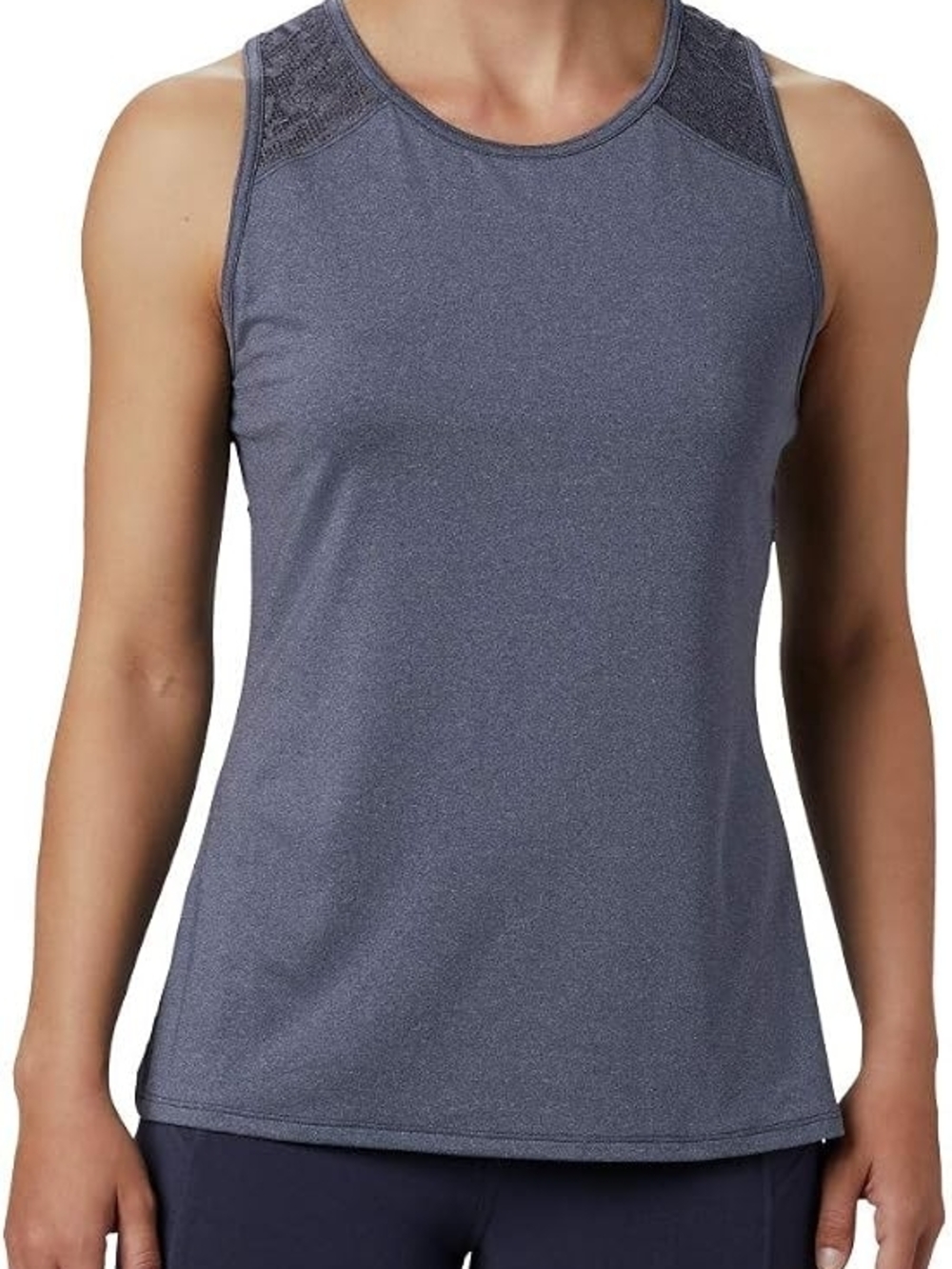 Women’s Heather Gray Mesh Shoulder Tank Top